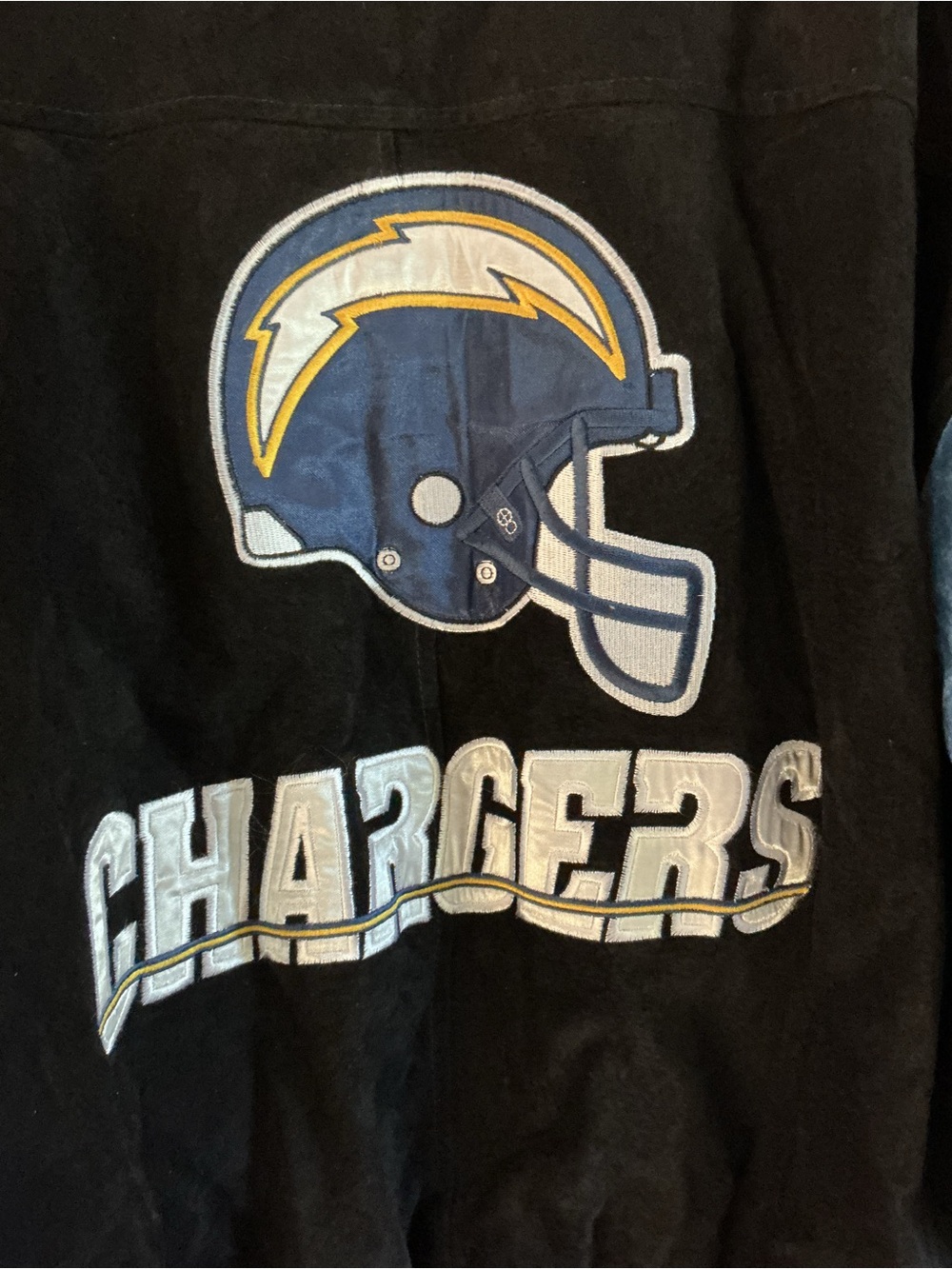 Vtg y2K NFL San Diego Chargers Suede Jacket M Game Day label as new - Picture 5 of 9